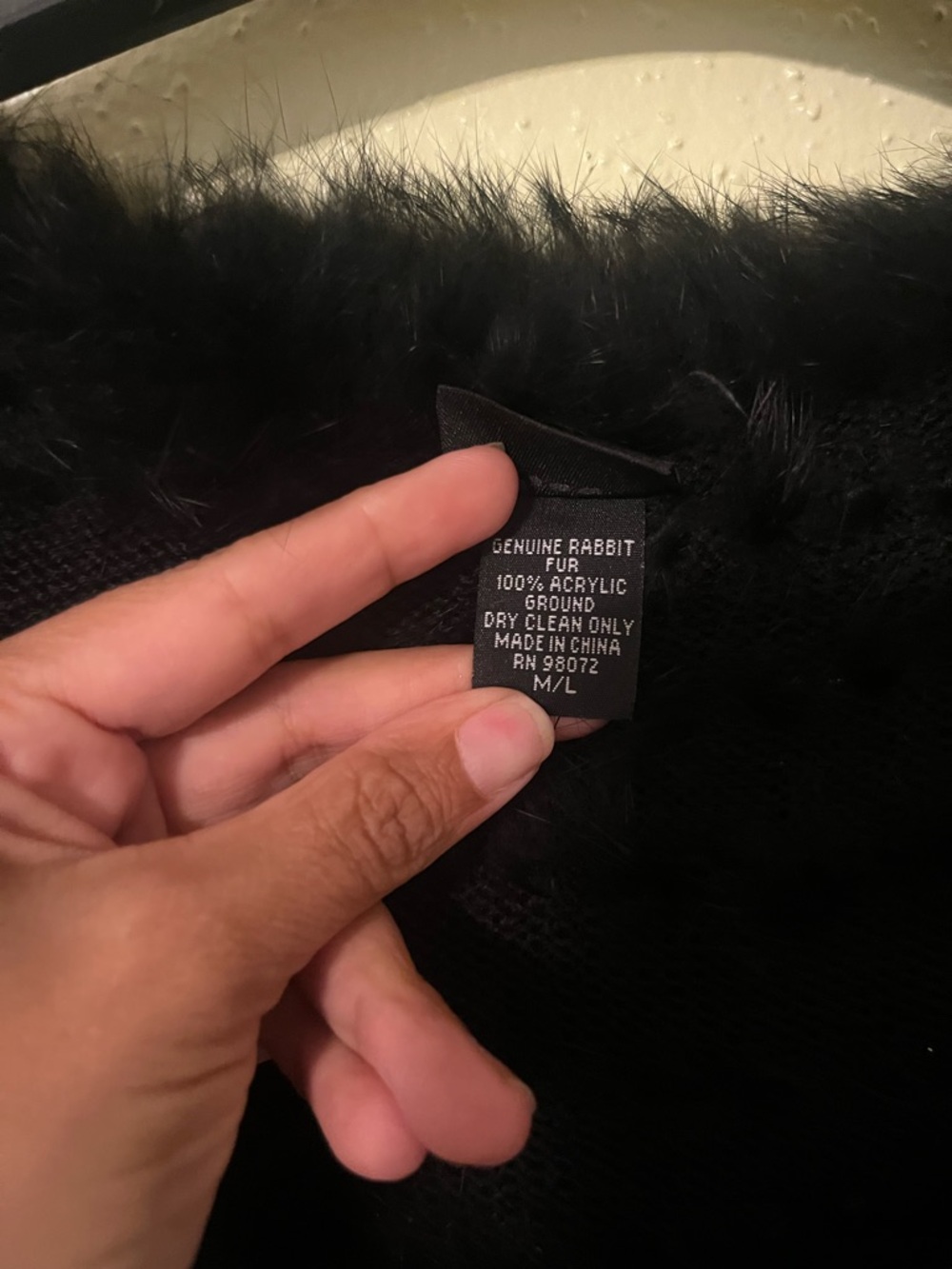 Cejon genuine black knitted rabbit fur bolero, shrug, capelet, or cropped jacket - Picture 4 of 9
